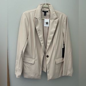 faux leather blazer